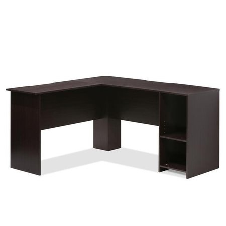 FURINNO Furinno 16084EX Indo L-Shaped Desk with Bookshelves; Espresso 16084EX